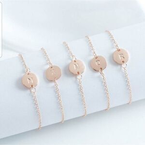 💕$6 Bundled Rose gold initial "A" bracelets